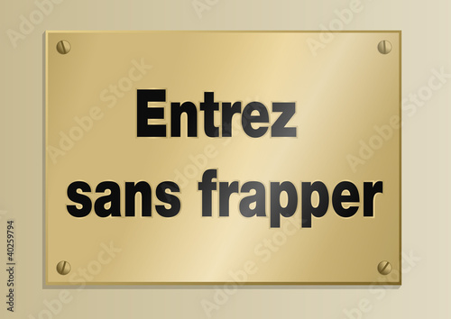 Plaque_Entrez sans frapper