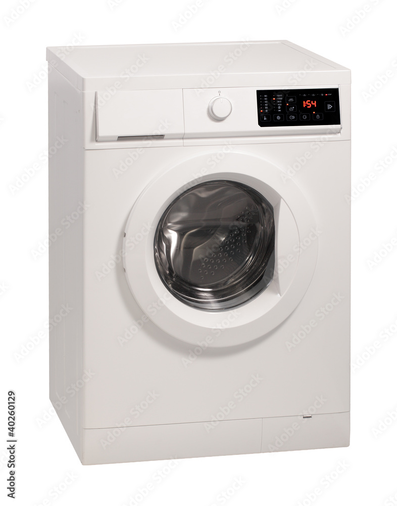 Washing machine isolated over white background.