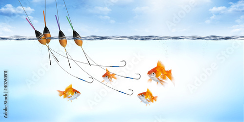 Canvastavla Business Actuel - Poissons Rouges