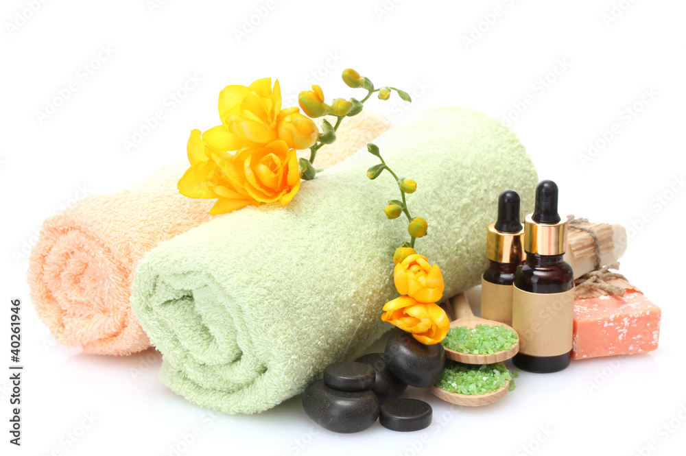 Spa setting isolated on white Spa setting isolated on white