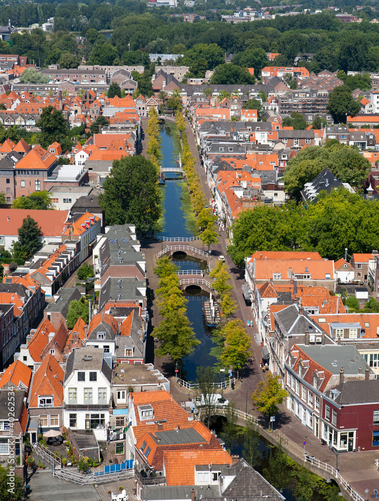 Obraz premium Delft Canal from above