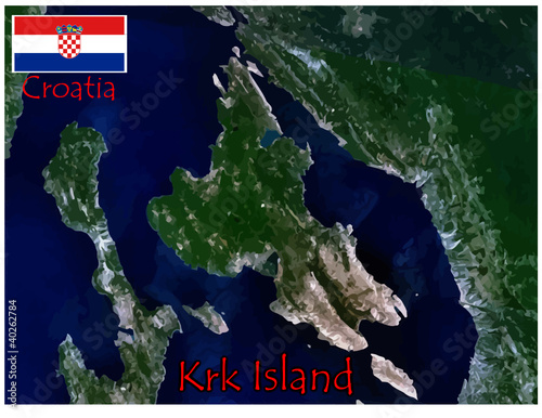 krk island croatia europe map flag emblem