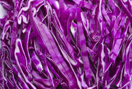 Shredded red cabbage