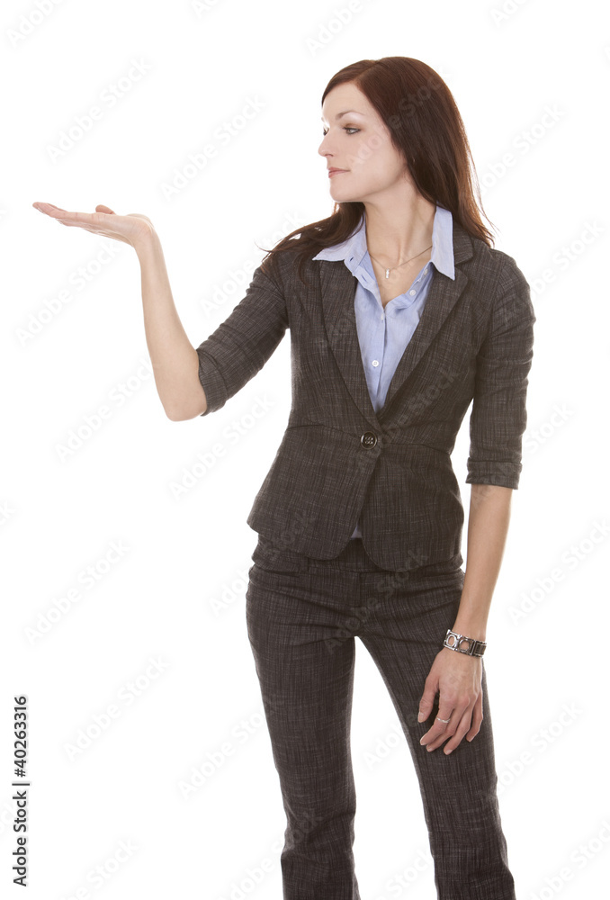business woman pointing