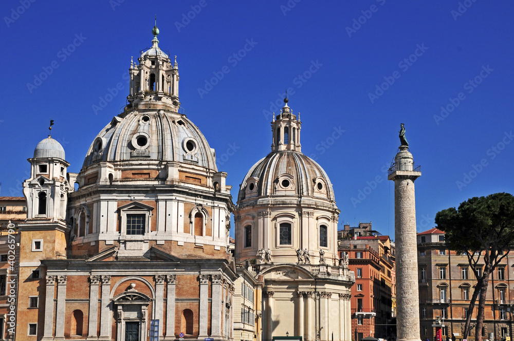 Roma, Colonna Traiana e chiese  Nome di Maria e Loreto