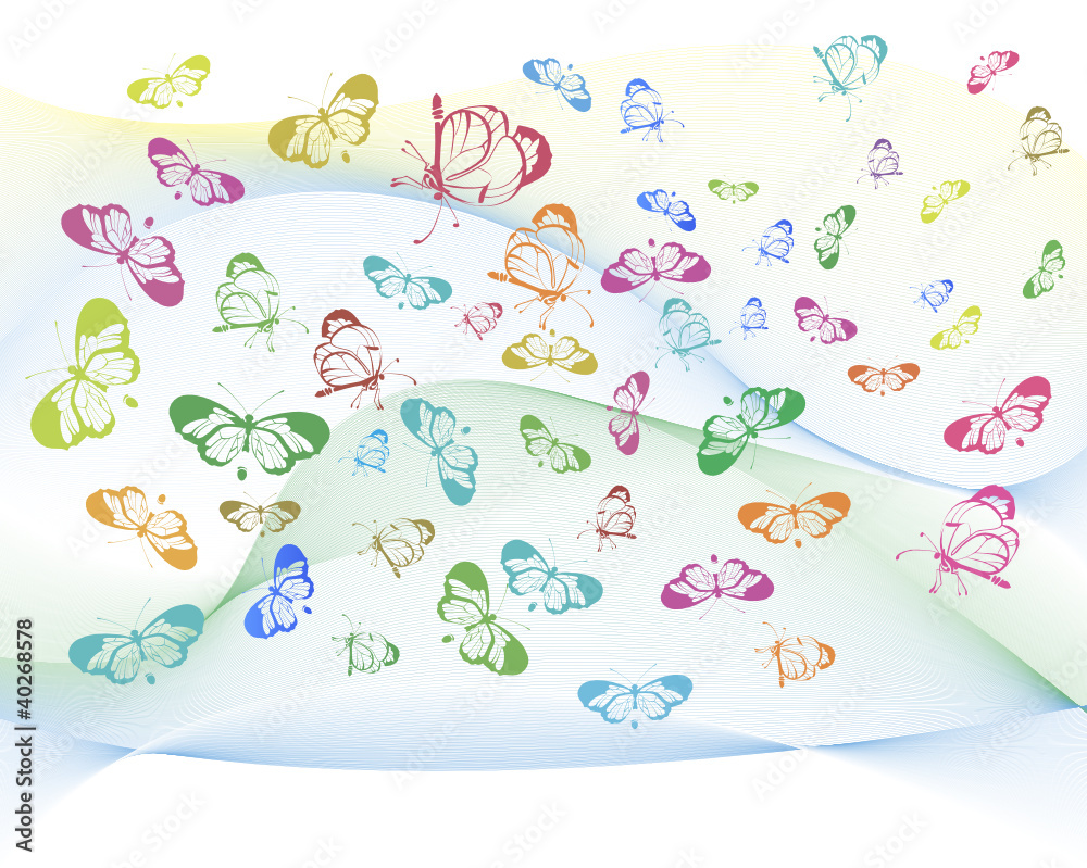 Butterfly on a decorative pink background