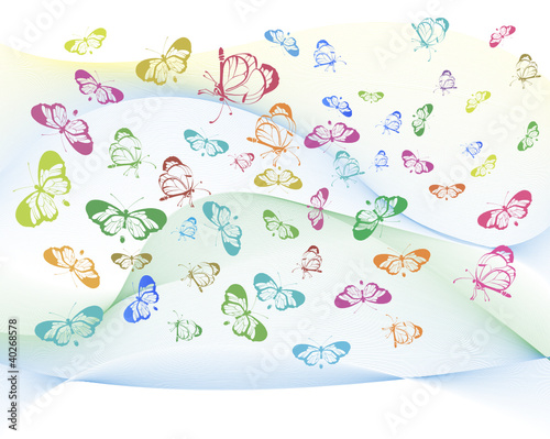 Butterfly on a decorative pink background