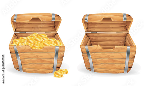 Treasure chest, full and empty