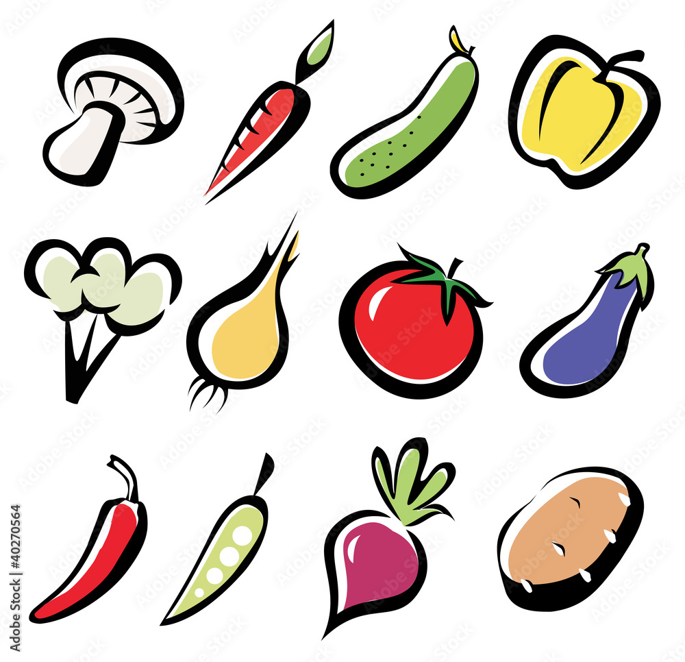 set of vegetables icons set of vegetables icons