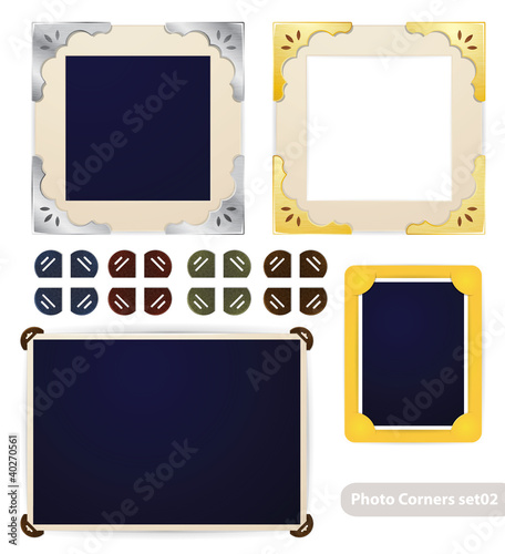 Vintage photo frames and corners