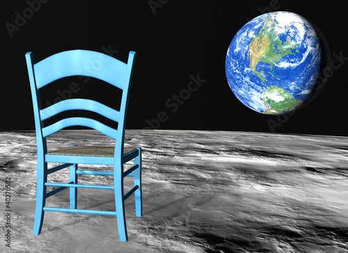 Foto chair on the moon
