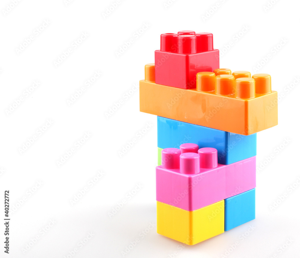 Naklejka premium Plastic building blocks