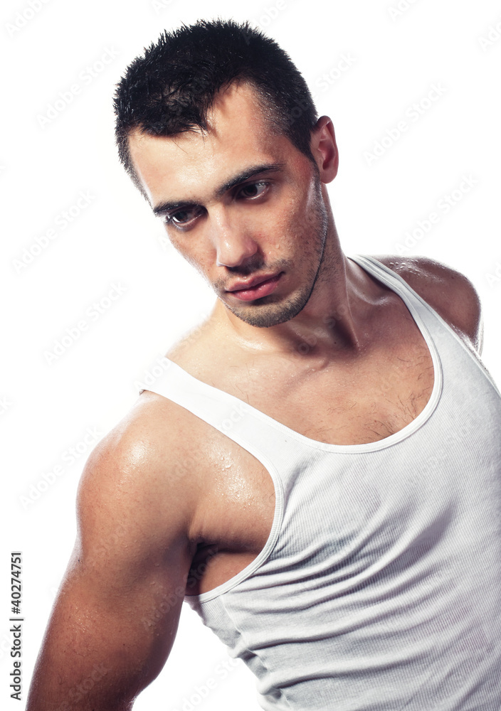 Soak wet young handsome men, studio shot Soak wet young handsome men, studio shot
