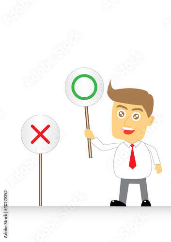 Man and Correct sign