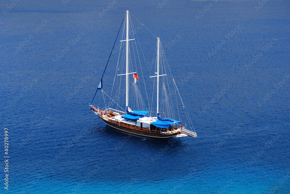 yacht in the gulf and there mooring