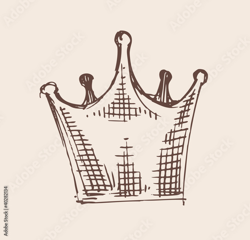 Hand drawn vector crown illustration