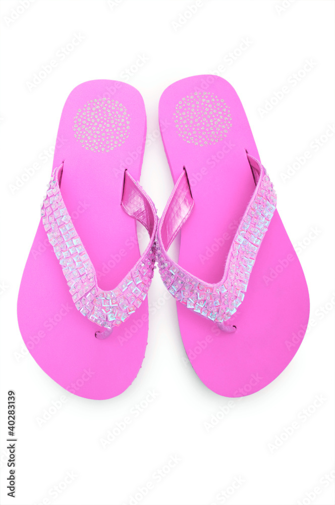 Summer colourful shoes on white Summer colourful shoes on white
