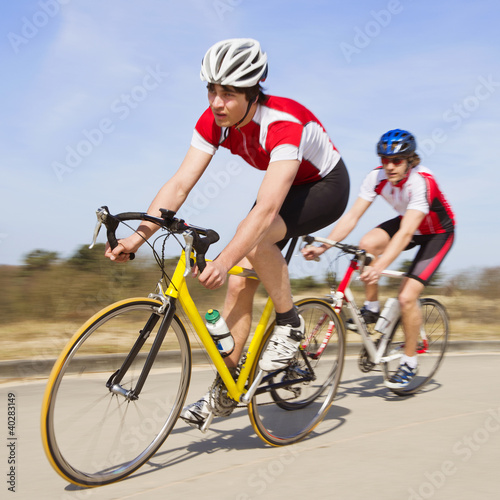 Sprinting cyclists