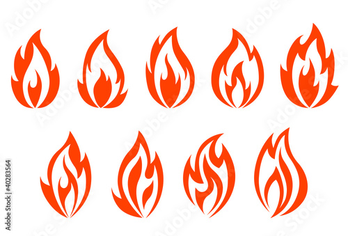 Fire flames symbols
