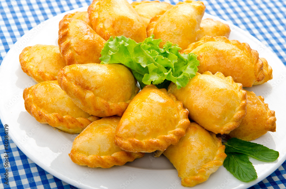 Meat patties in the plate