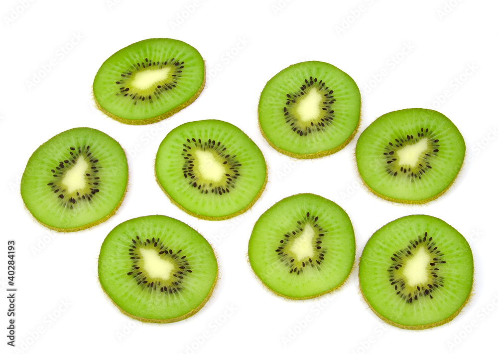 Fototapeta premium Beautiful slice kiwi isolated on white background