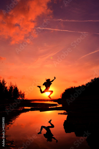 Silhouette Jumping