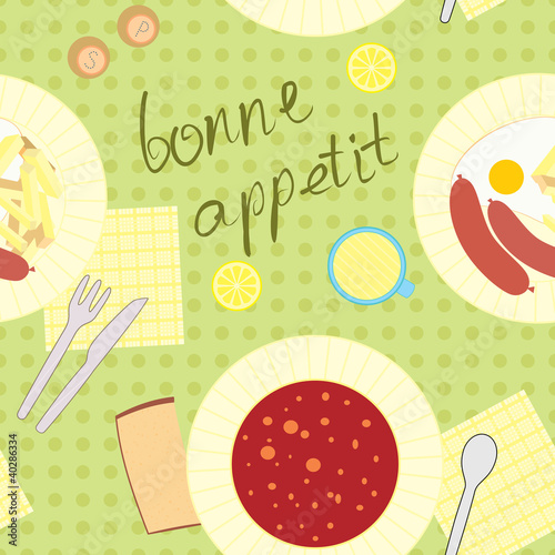 seamless pattern with dinner theme