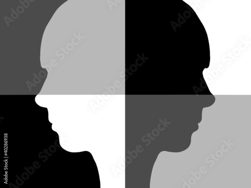 Black and white face