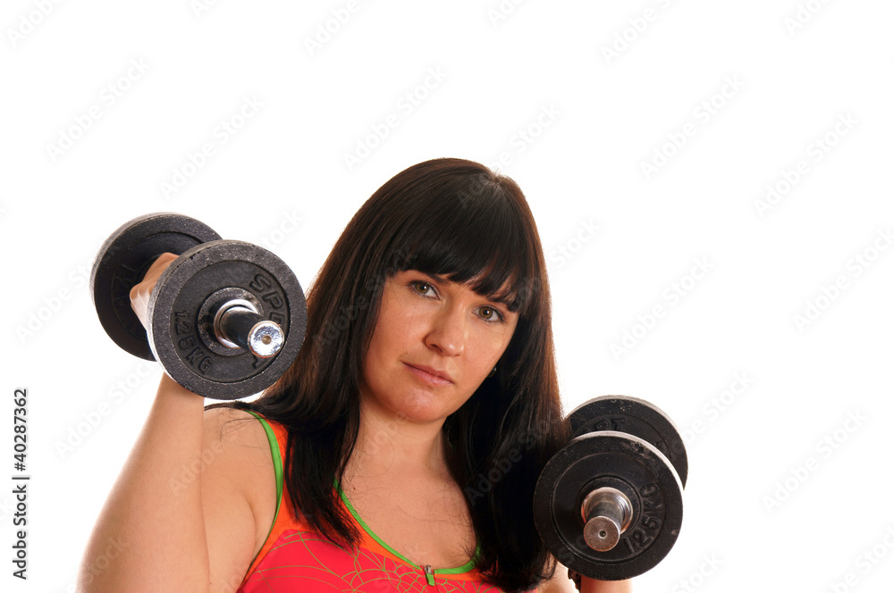 sporty attractive girl trained with hantels sporty attractive girl trained with hantels