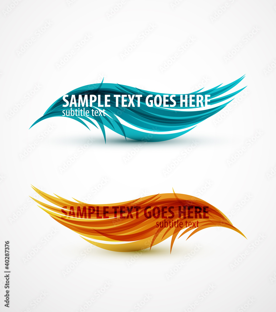 Abstract wave text line