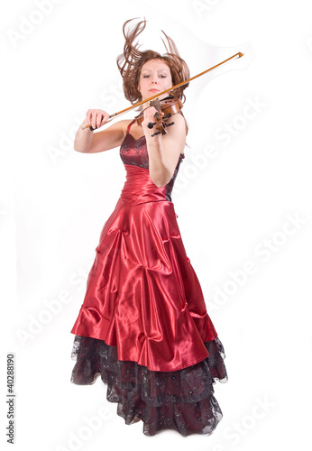 фотографія young woman plays the viola
