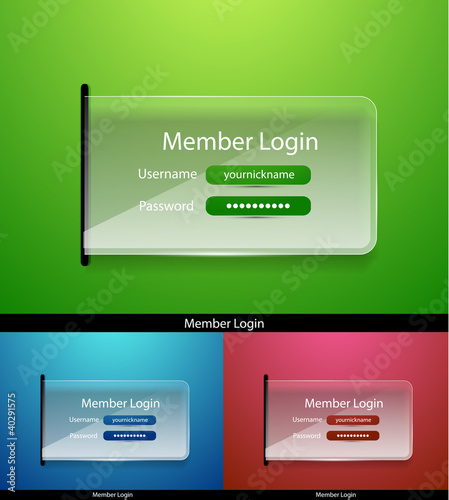 Vector glass login page