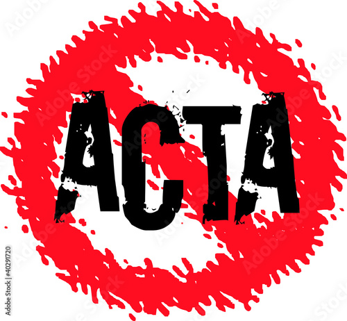 Stop ACTA symbol Vector - grunge style