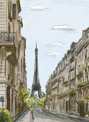 Paris street - illustration #40295581