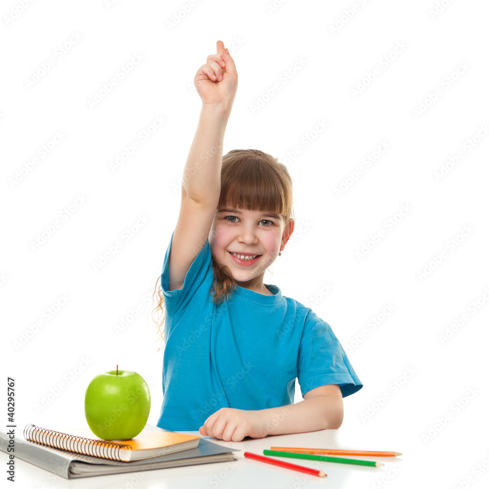 Portrait of a smiling girl. Isolated on white Portrait of a smiling girl. Isolated on white