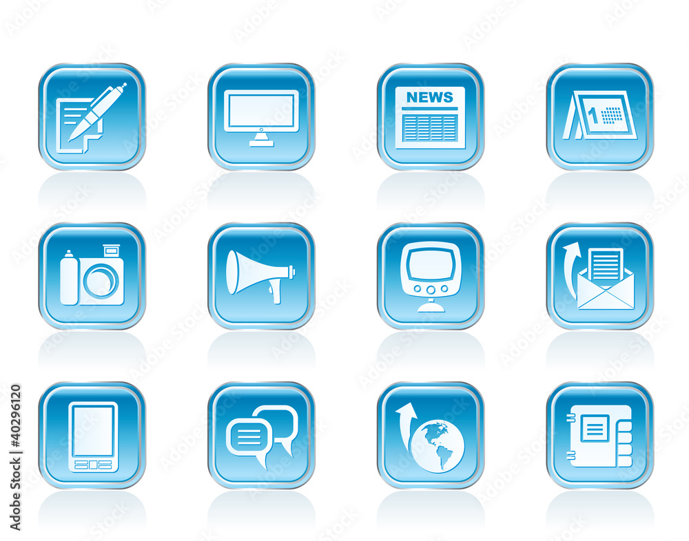 Communication channels and Social Media icons