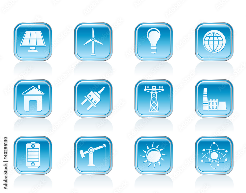 power, energy and electricity icons - vector icon set power, energy and electricity icons - vector icon set