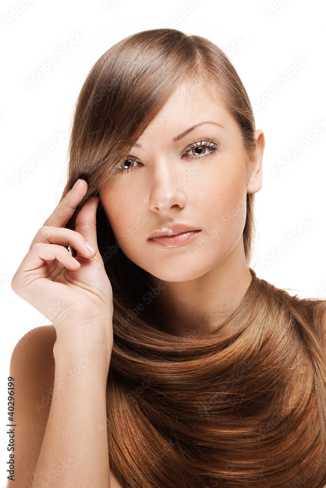 woman with elegant long shiny hair , hairstyle woman with elegant long shiny hair , hairstyle