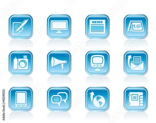 Communication channels and Social Media icons