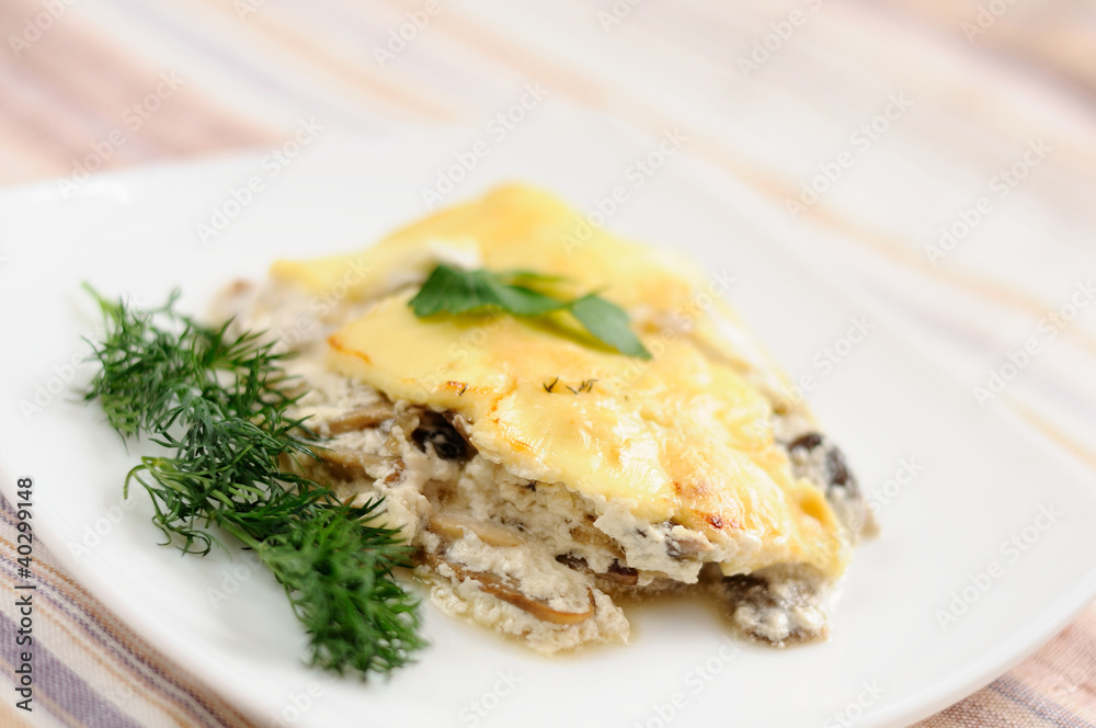 Delicious mushroom  with cheese
