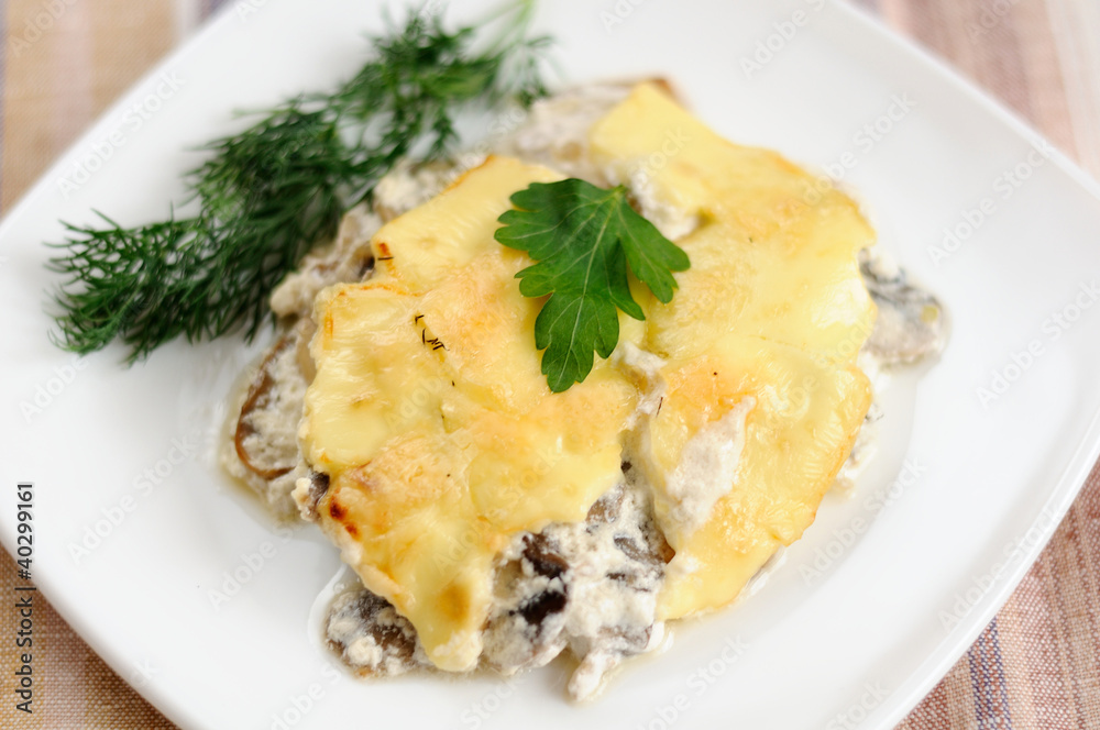 Delicious mushroom  with cheese