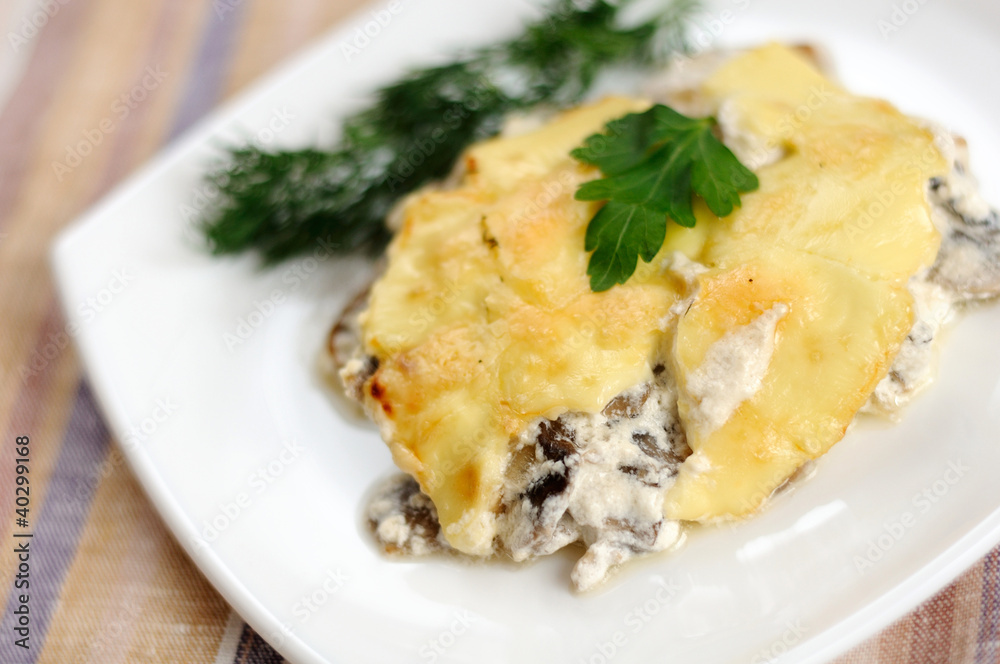 Delicious mushroom  with cheese