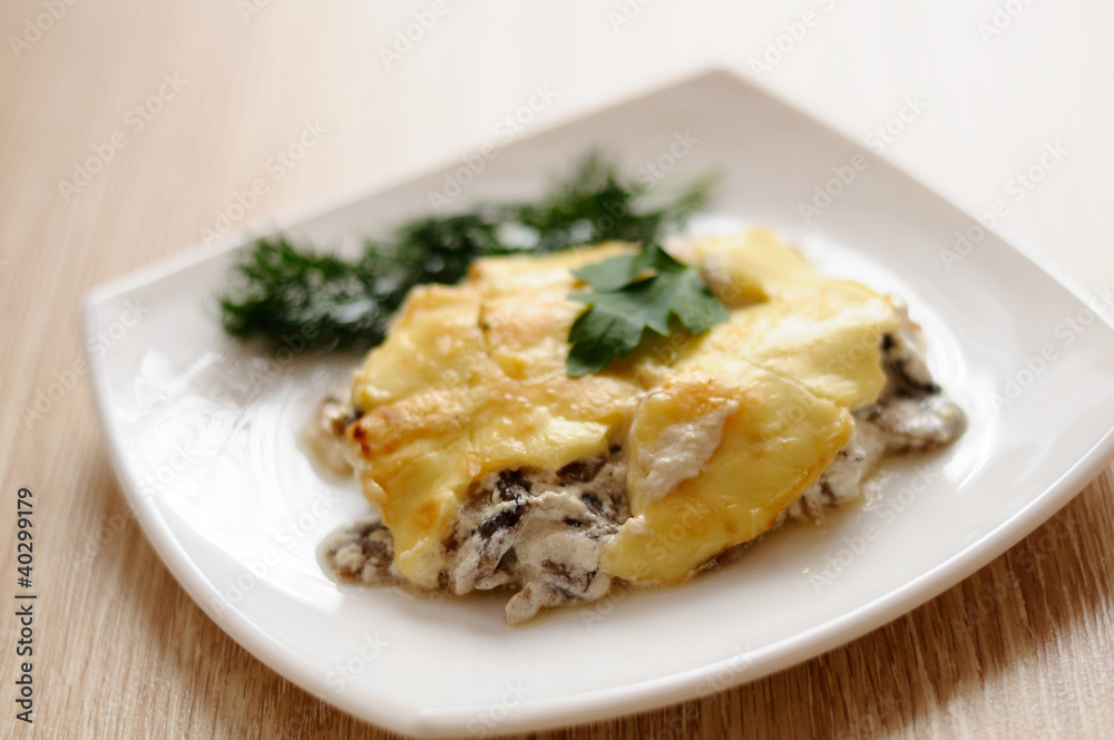 Delicious mushroom  with cheese