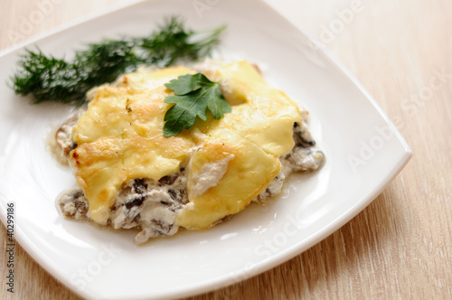 Delicious mushroom with cheese