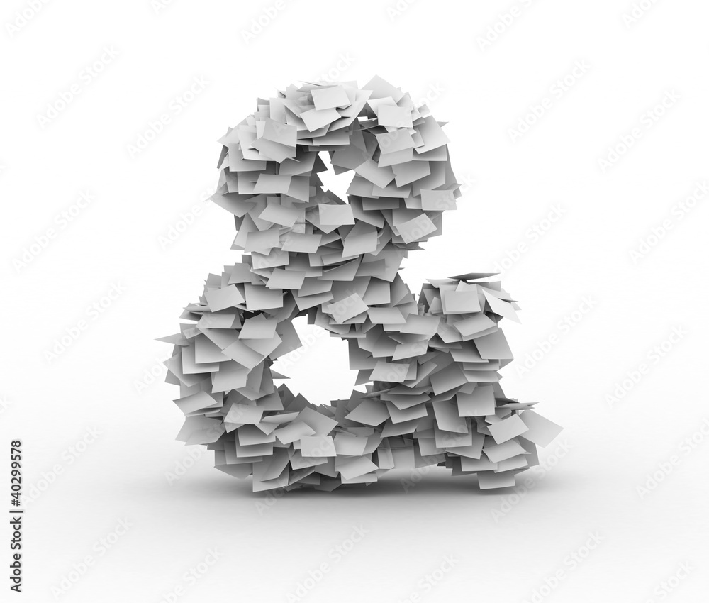 Fototapeta premium Ampersand sign, stacked from paper sheets