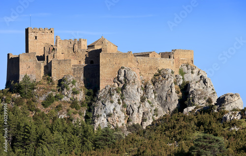 Medieval castle of Loarre on the rocks  Spain