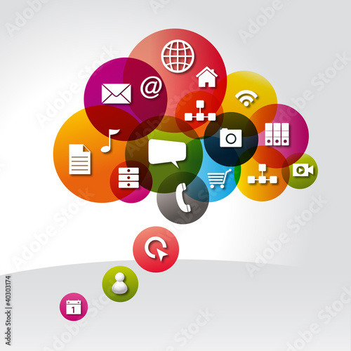 cloud, set icons