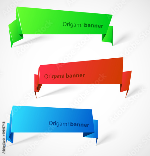 Set of origami banners