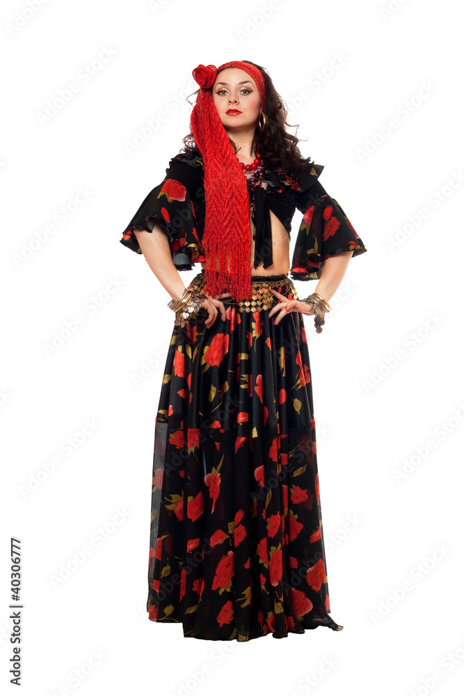 Passionate gypsy woman in a black skirt Passionate gypsy woman in a black skirt
