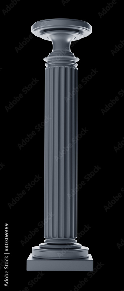Classic Column isolated on black background